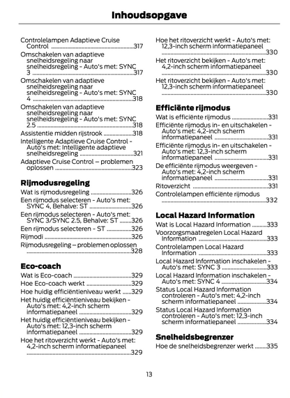 2023-2024 Ford Focus Bedienungsanleitung | Niederländisch