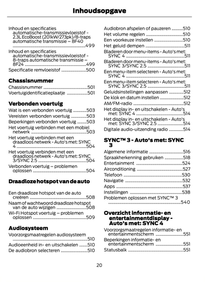 2023-2024 Ford Focus Bedienungsanleitung | Niederländisch