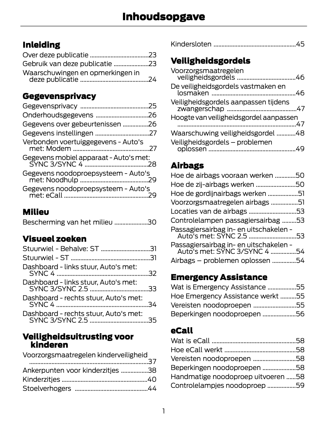 2023-2024 Ford Focus Bedienungsanleitung | Niederländisch