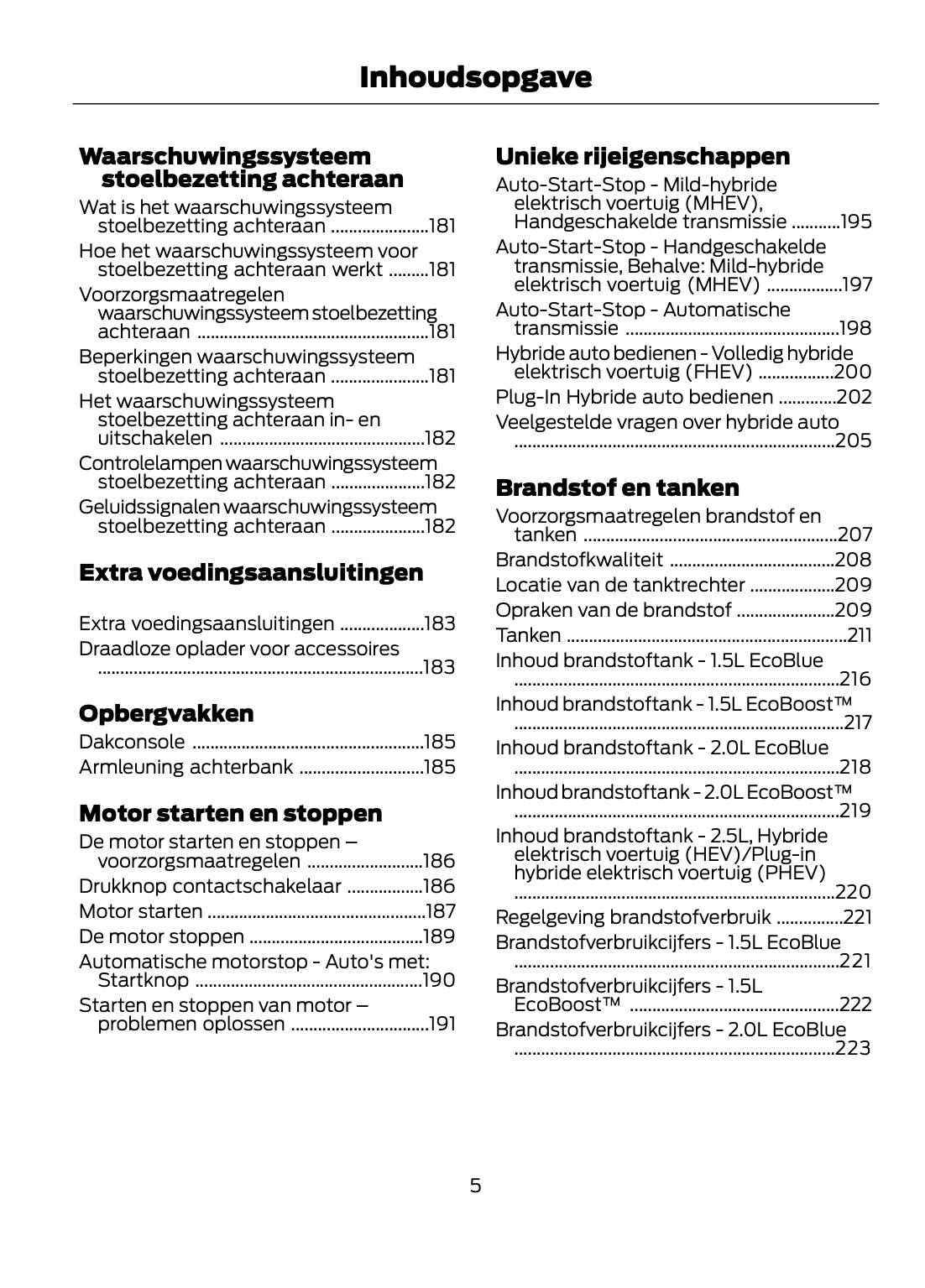 2021-2022 Ford Kuga Owner's Manual | Dutch