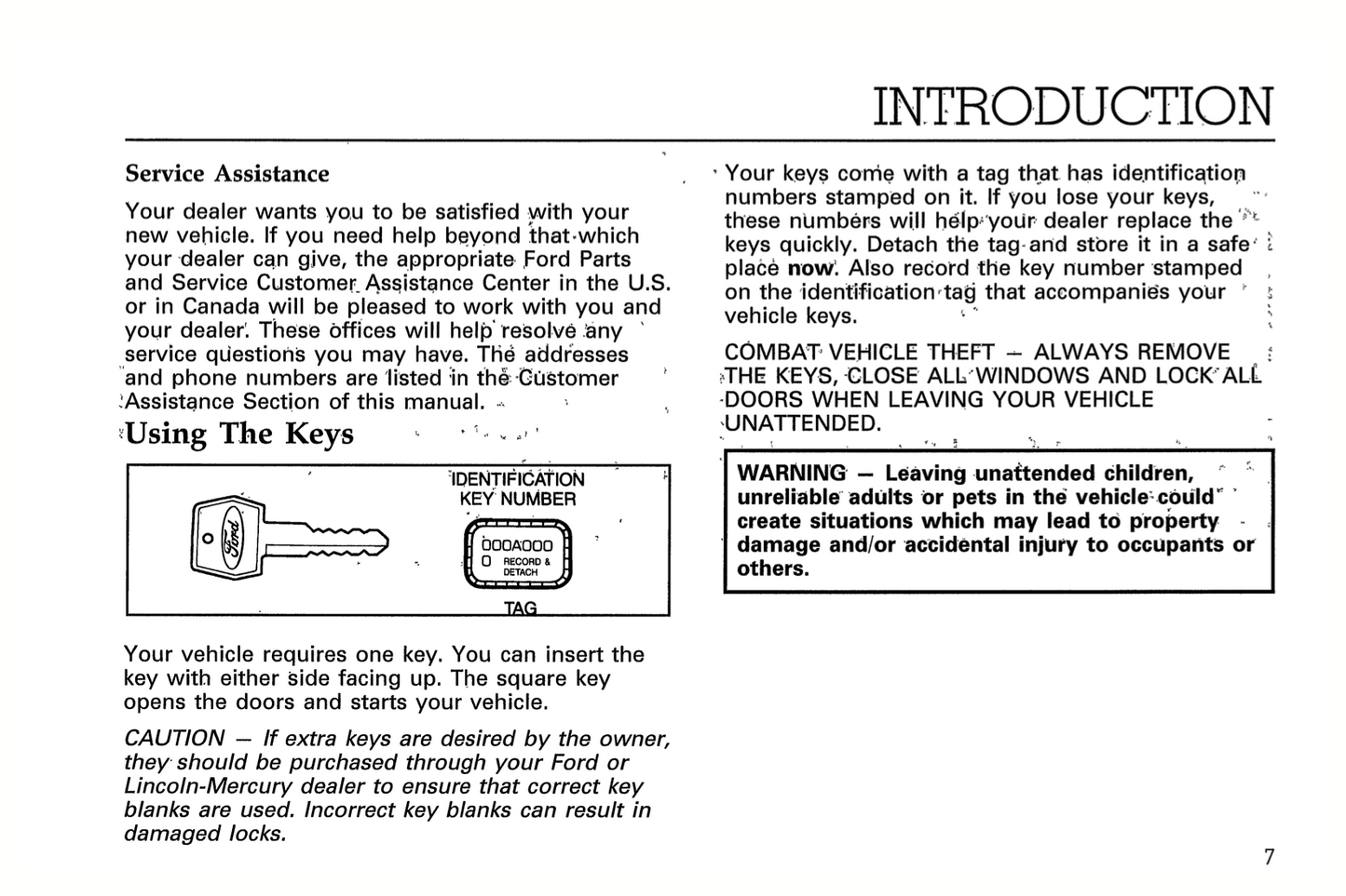 1994 Ford L-Series Owner's Manual | English