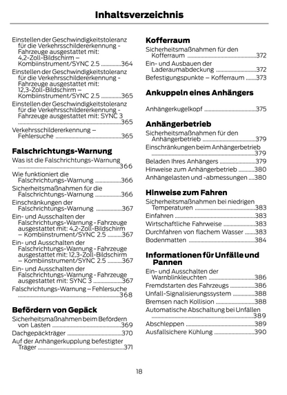 2023-2024 Ford Puma Bedienungsanleitung | Deutsch