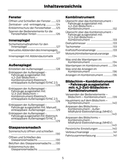 2023-2024 Ford Puma Bedienungsanleitung | Deutsch