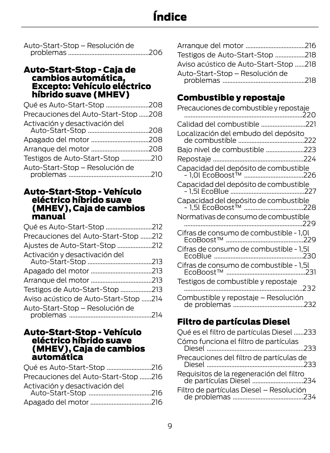 2023-2024 Ford Puma Bedienungsanleitung | Spanisch