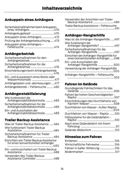 2024-2025 Ford Ranger Bedienungsanleitung | Deutsch