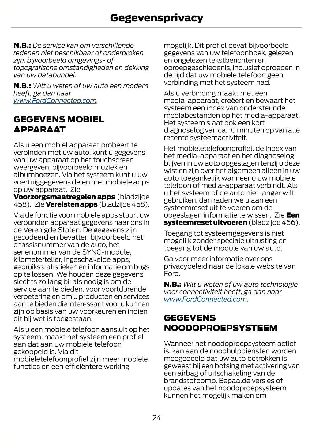 2023-2024 Ford Tourneo Custom/Transit Custom Owner's Manual | Dutch