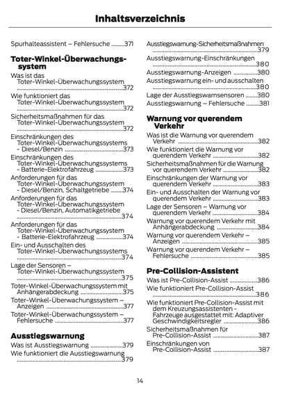 2024-2025 Ford Tourneo Courier/Transit Courier Bedienungsanleitung | Deutsch