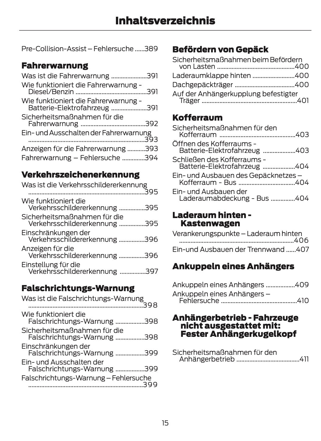 2026 Ford Tourneo Courier/Transit Courier Owner's Manual | German