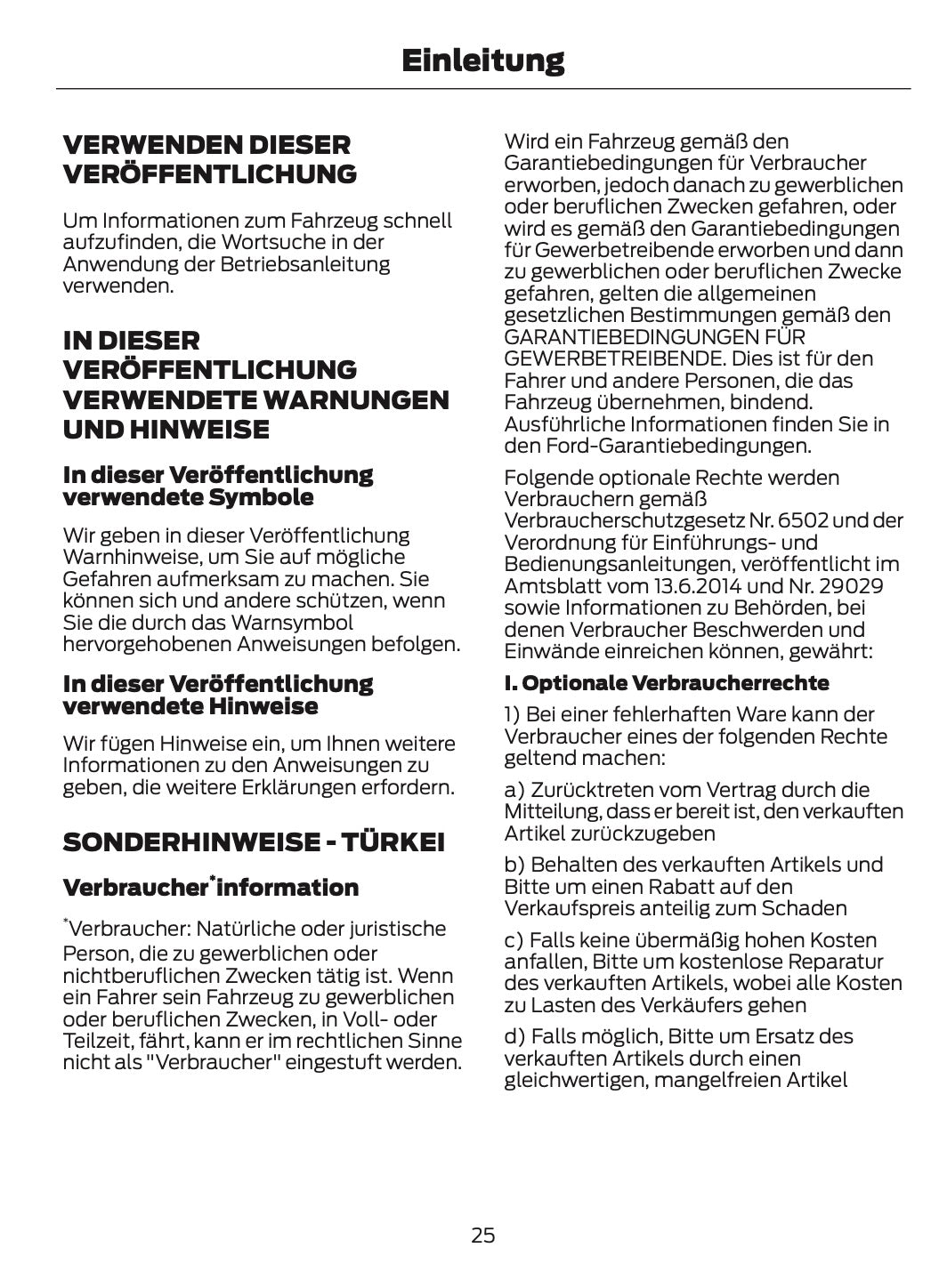 2024-2025 Ford Tourneo Custom/Transit Custom Bedienungsanleitung | Deutsch