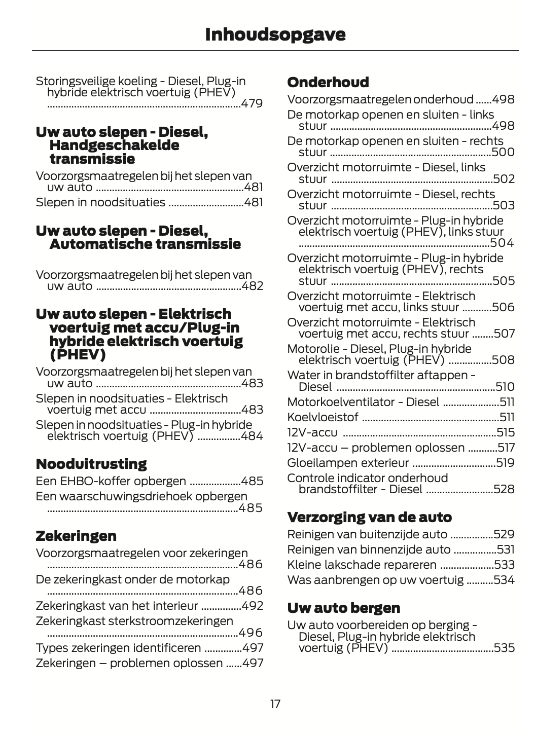 2024-2025 Ford Tourneo Custom/Transit Custom Owner's Manual | Dutch