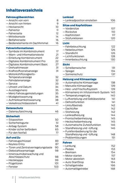 2025 Ford Tourneo Connect/Transit Connect Bedienungsanleitung | Deutsch