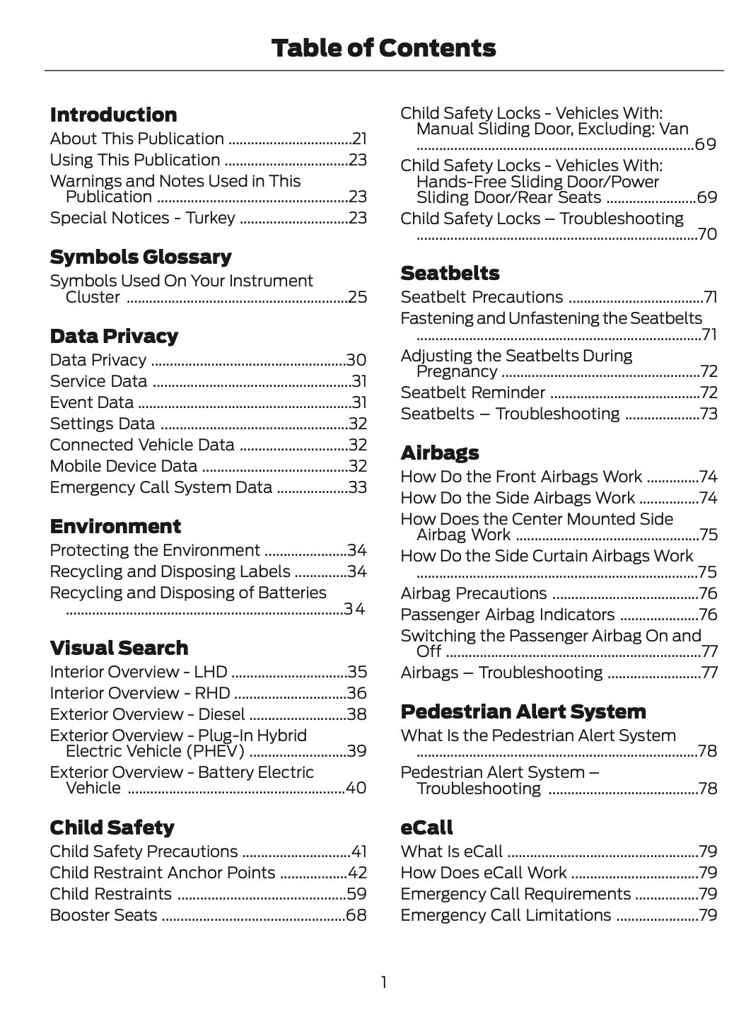 2026 Ford Tourneo Custom/Transit Custom Owner's Manual | English