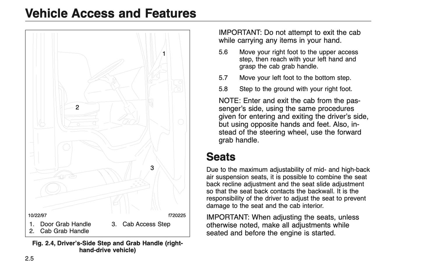 1998 Freightliner Business Class Trucks Owner's Manual | English