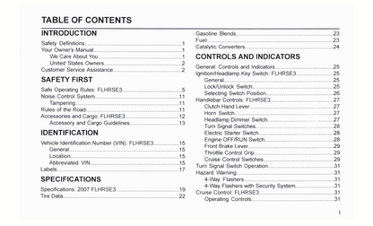 2007 Harley-Davidson FLHRSE3 Owner's Manual | English