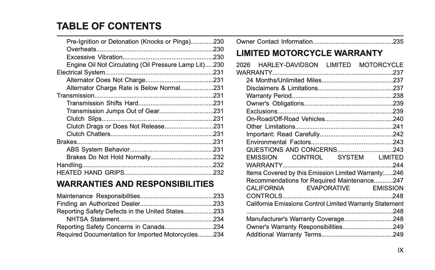 2026 Harley-Davidson FLHXSE Owner's Manual | English US