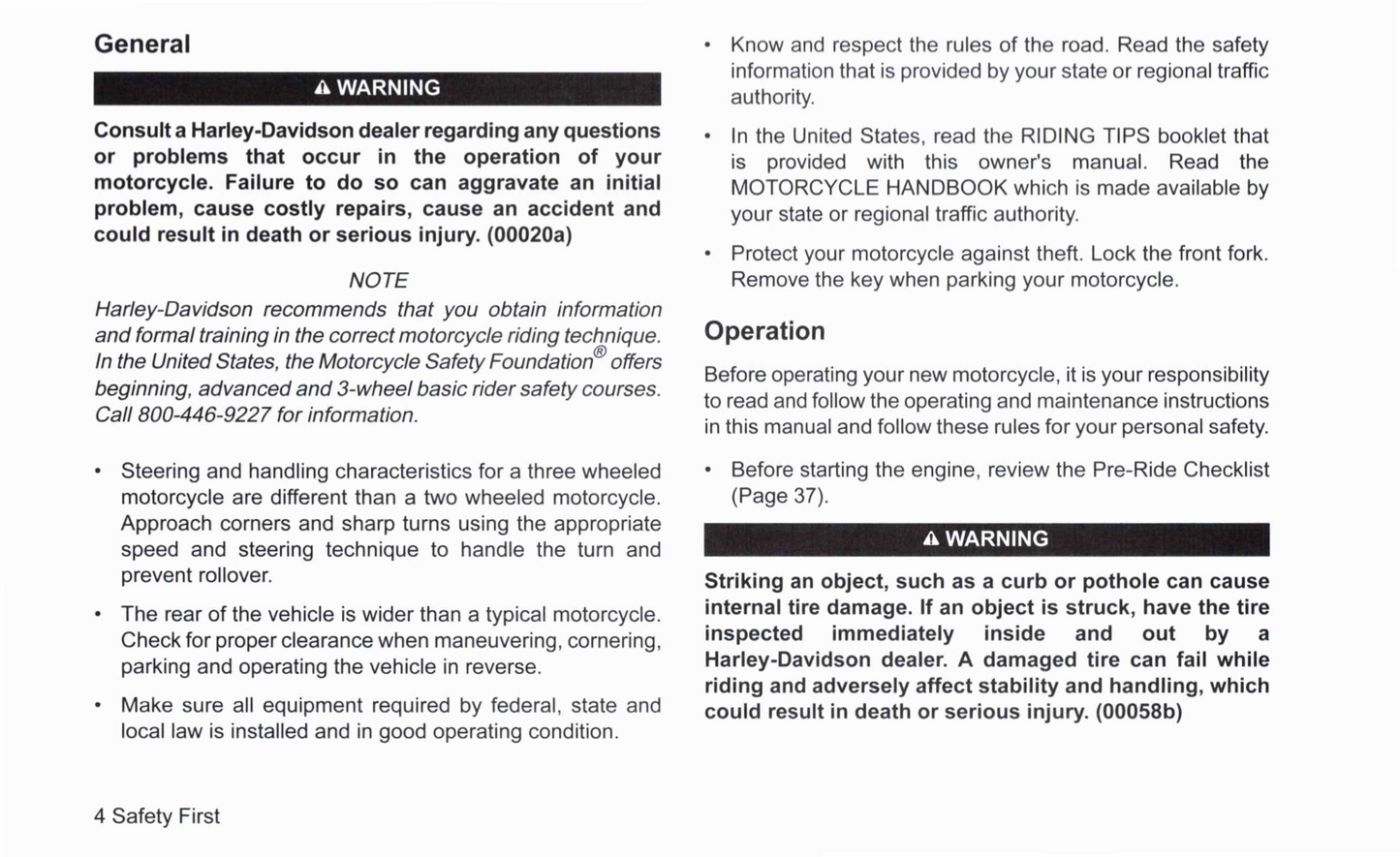 2021 Harley-Davidson Trike Owner's Manual | English