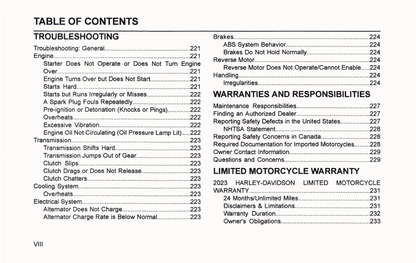 2023 Harley-Davidson Trike Models Owner's Manual | English