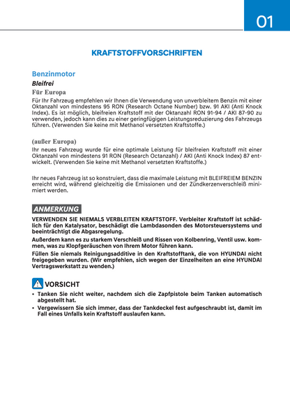 2023-2024 Hyundai i20/Bayon Bedienungsanleitung | Deutsch