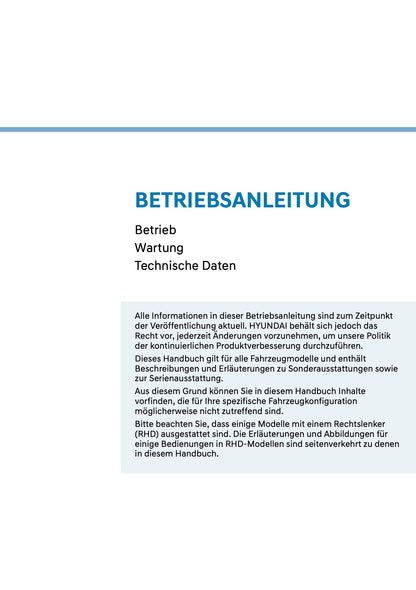 2026 Hyundai Inster Bedienungsanleitung | Deutsch
