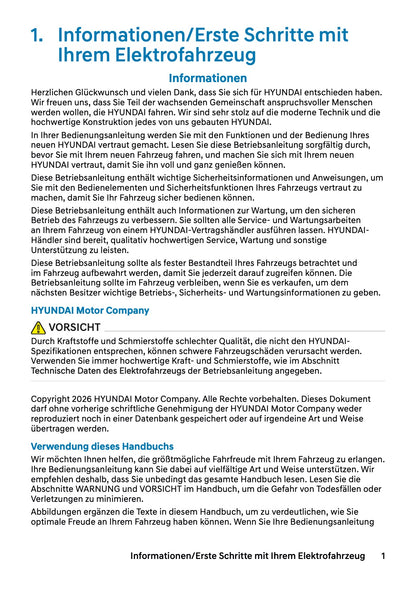 2026 Hyundai Inster Bedienungsanleitung | Deutsch