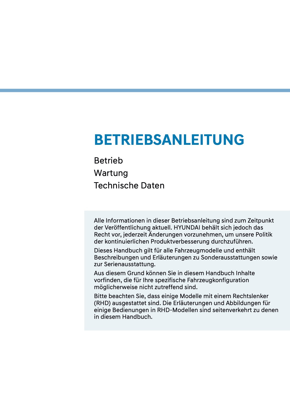 2027 Hyundai Inster Bedienungsanleitung | Deutsch