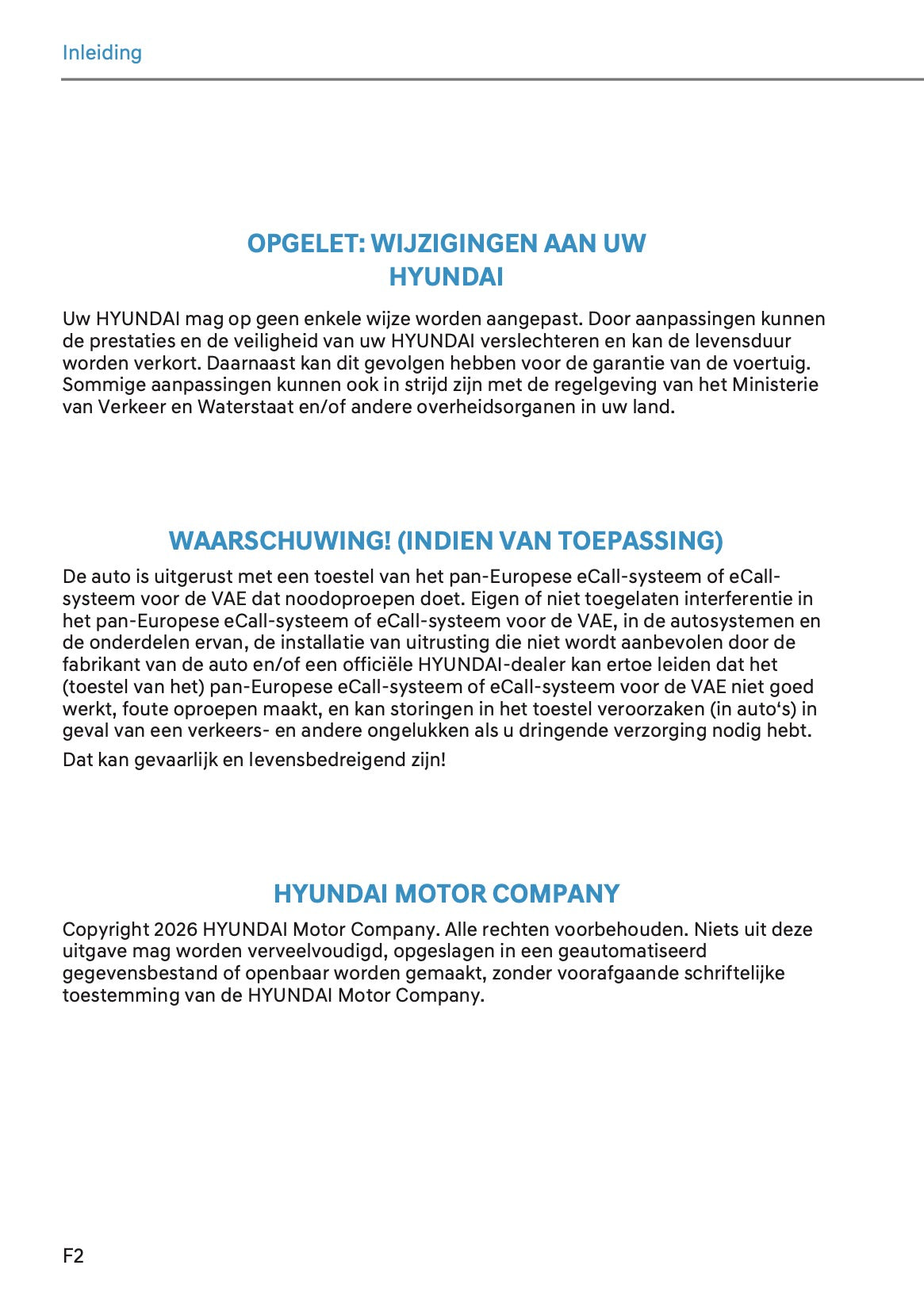 2026-2027 Hyundai Ioniq 3 Owner's Manual | Dutch
