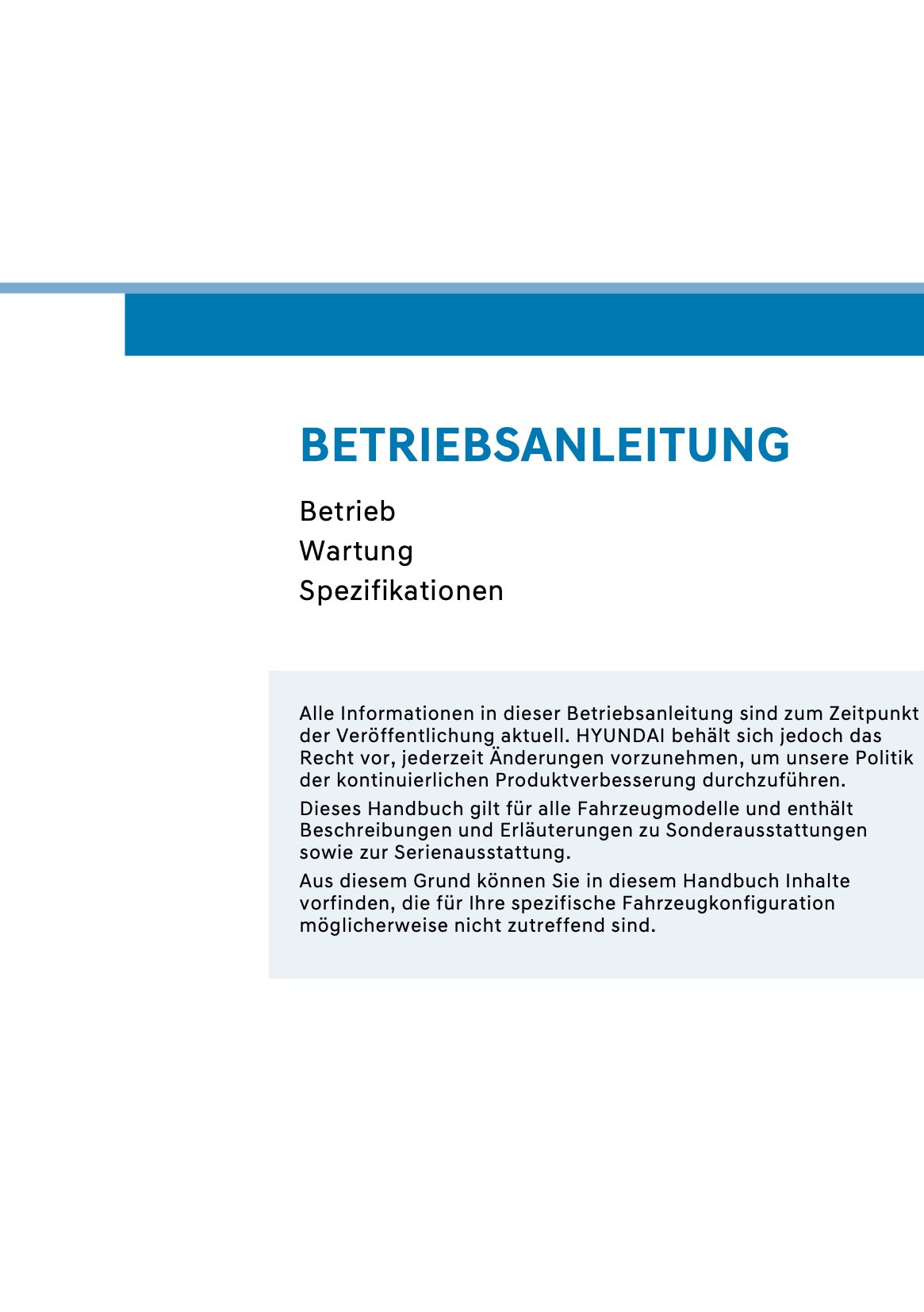 2026 Hyundai Kona Bedienungsanleitung | Deutsch