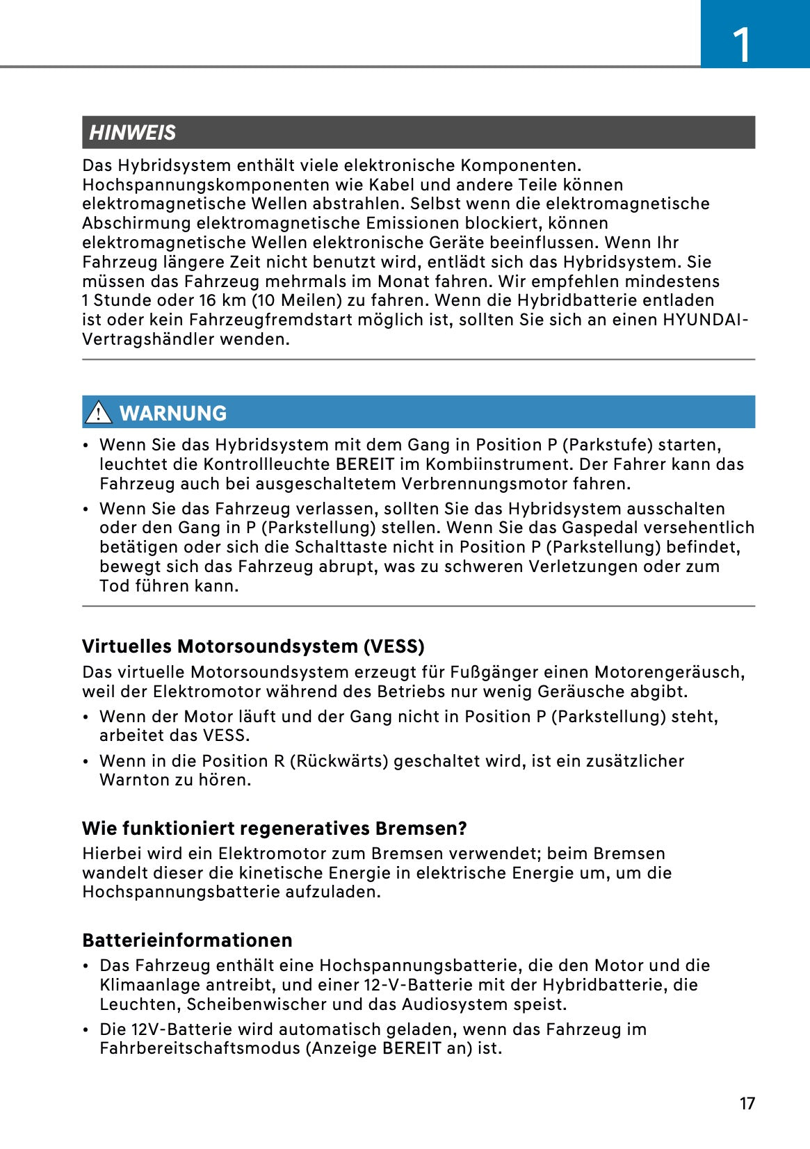 2026 Hyundai Kona Hybrid Bedienungsanleitung | Deutsch