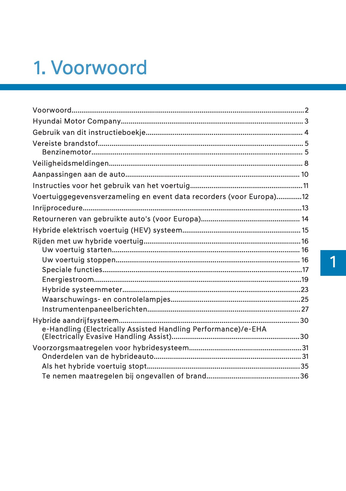 2026 Hyundai Kona Hybrid Owner's Manual | Dutch
