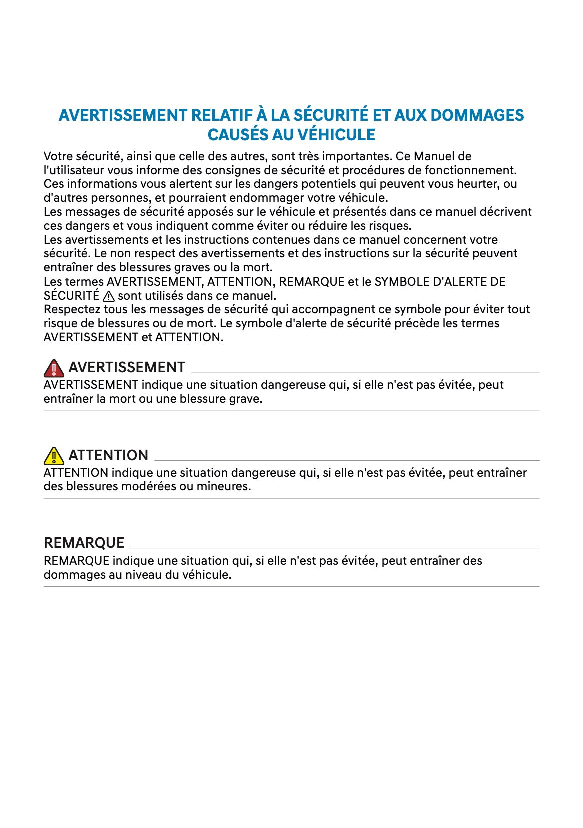 2026 Hyundai Nexo Owner's Manual | French