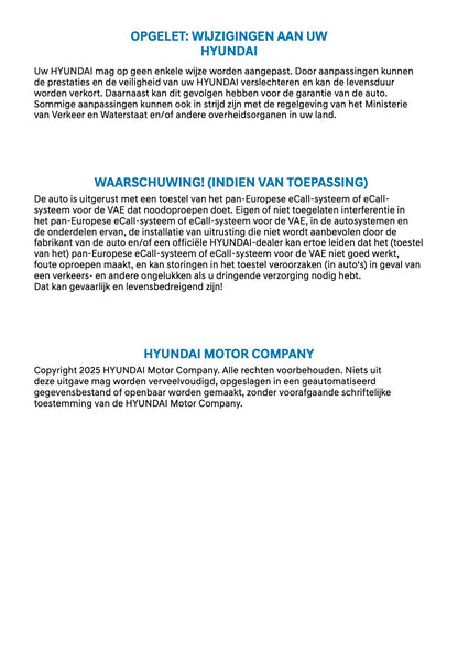 2026 Hyundai Nexo Owner's Manual | Dutch