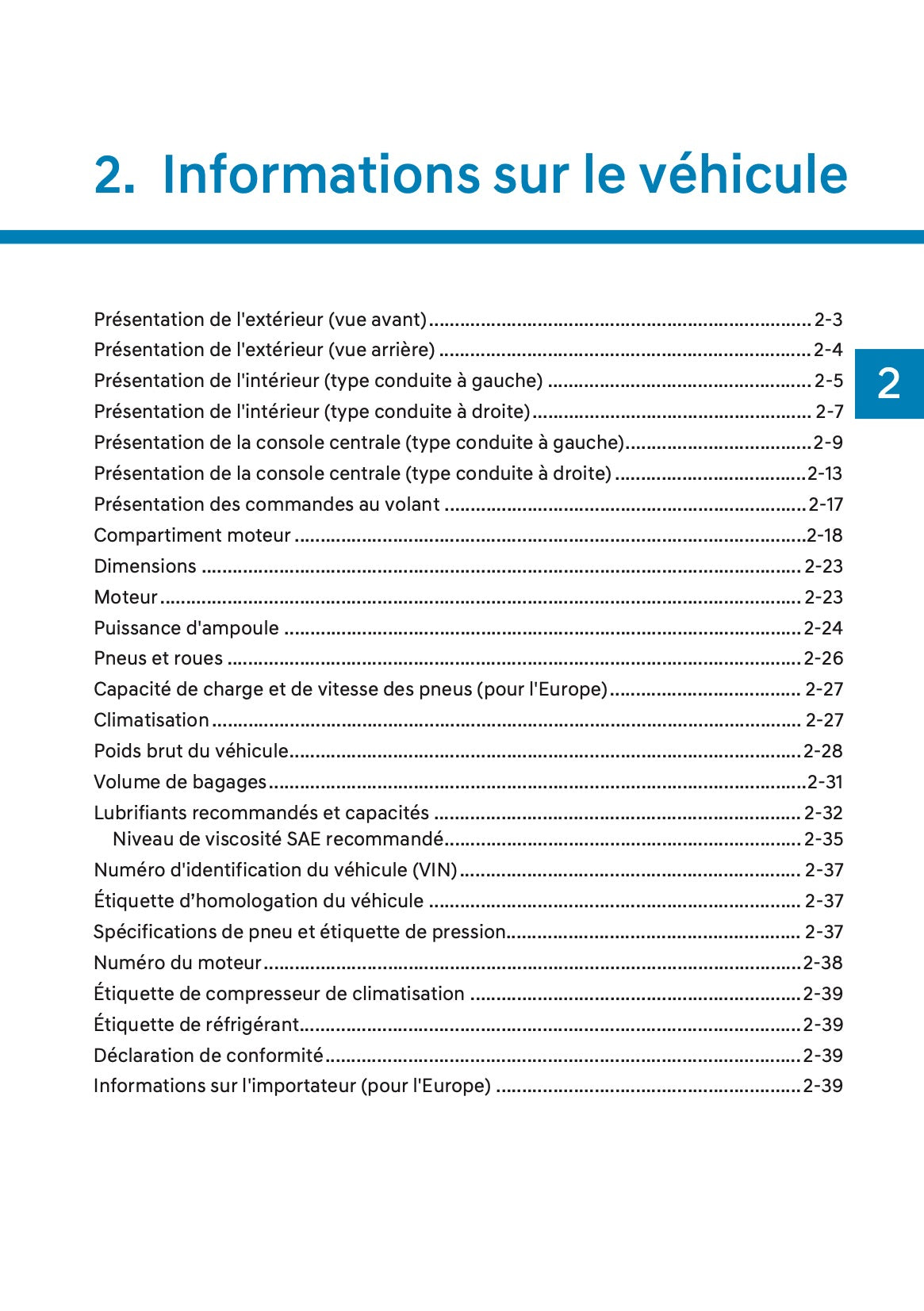 2025-2026 Hyundai Tucson/Tucson Hybrid Owner's Manual | French