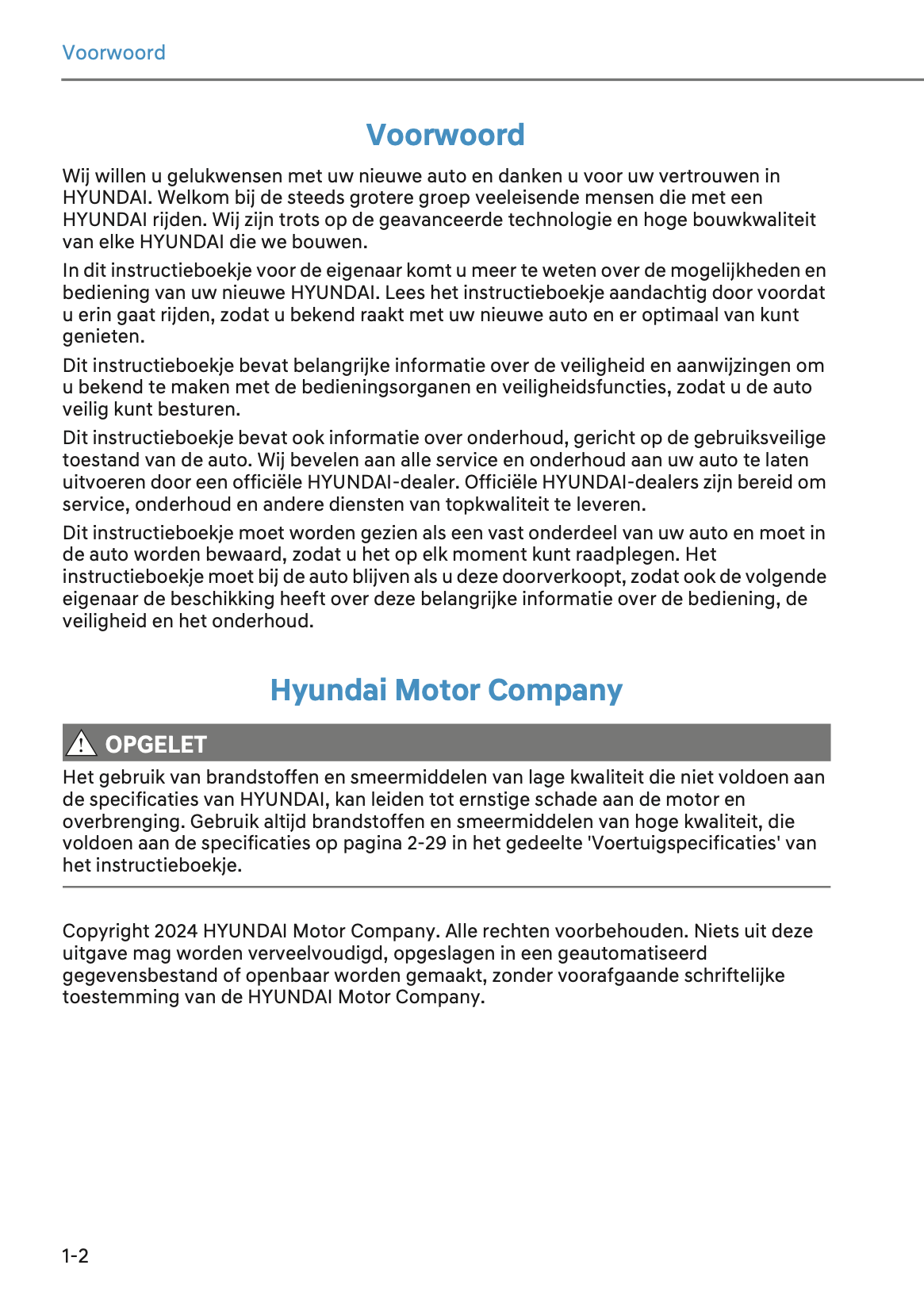 2024-2025 Hyundai Tucson Owner's Manual | Dutch