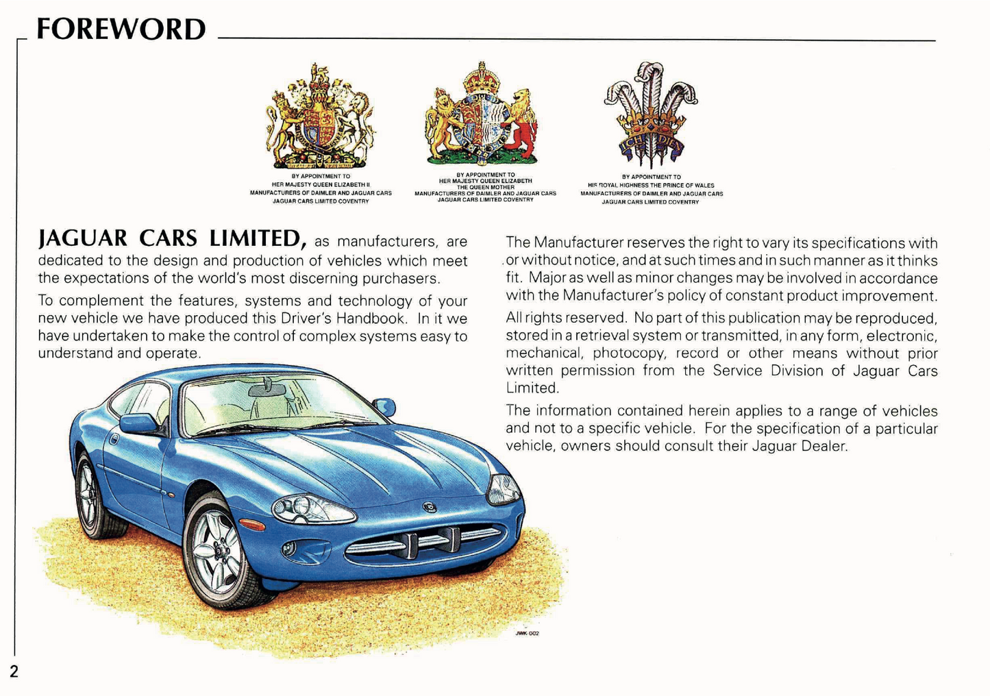 1998 Jaguar XK8 Owner's Manual | English