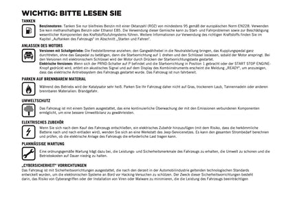 2023-2024 Jeep Avenger Bedienungsanleitung | Deutsch