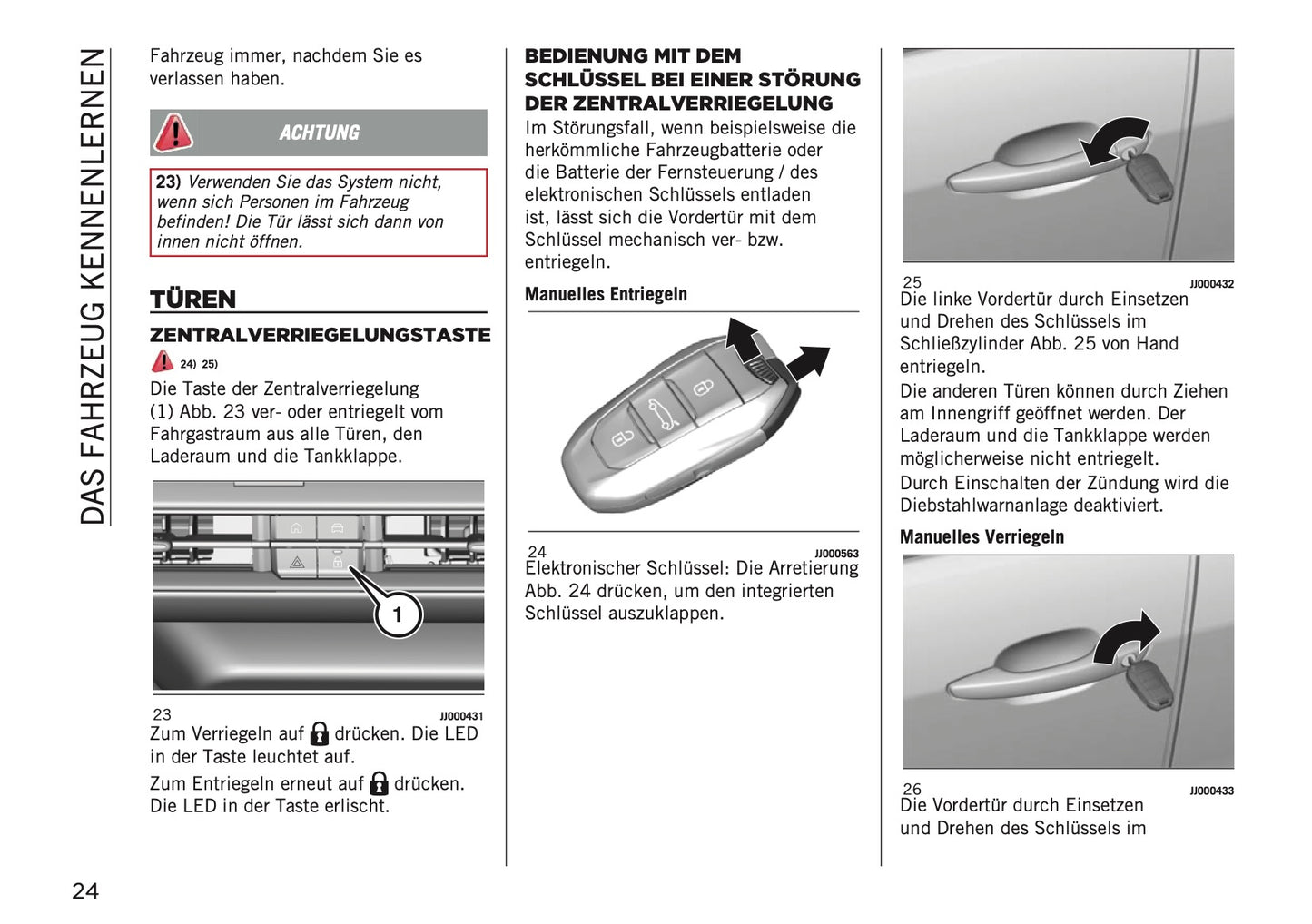 2023-2024 Jeep Avenger Bedienungsanleitung | Deutsch