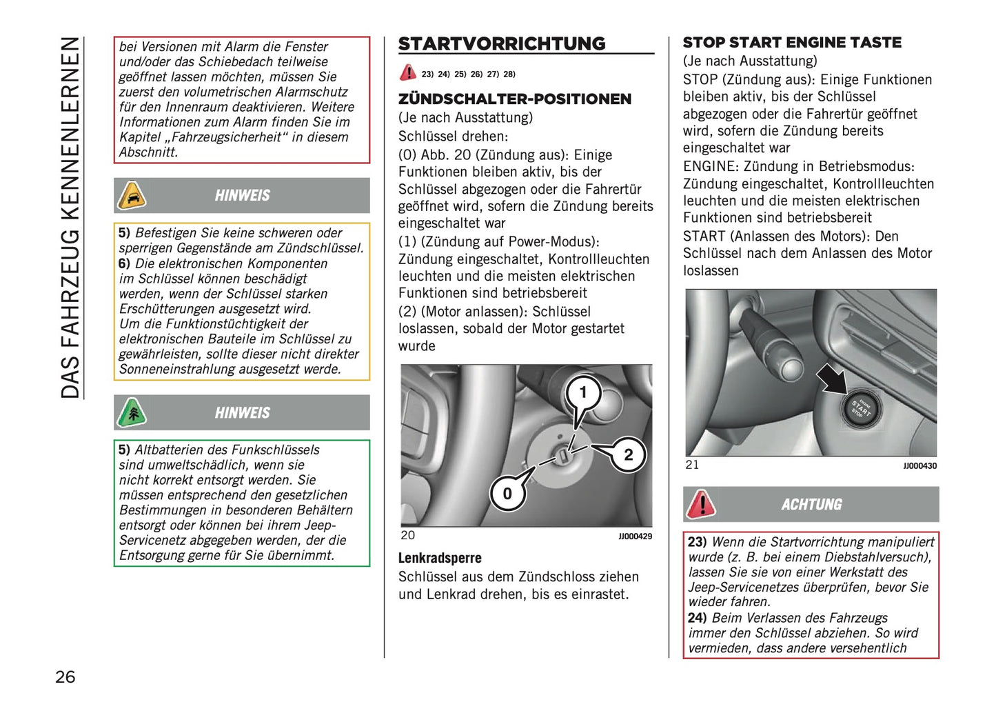 2025 Jeep Avenger Bedienungsanleitung | Deutsch