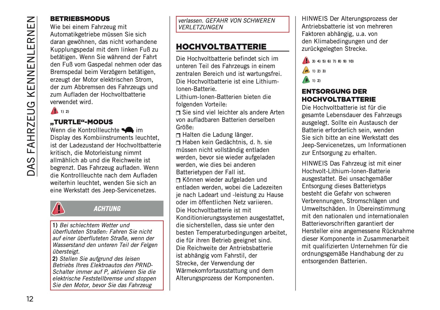 2025-2026 Jeep Avenger Bedienungsanleitung | Deutsch