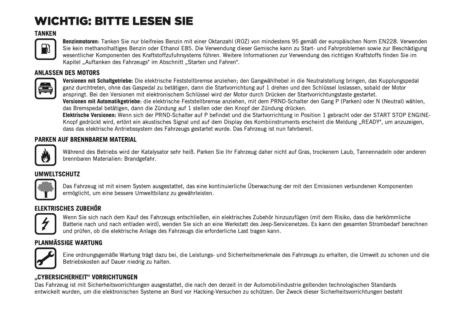 2025-2026 Jeep Avenger Bedienungsanleitung | Deutsch