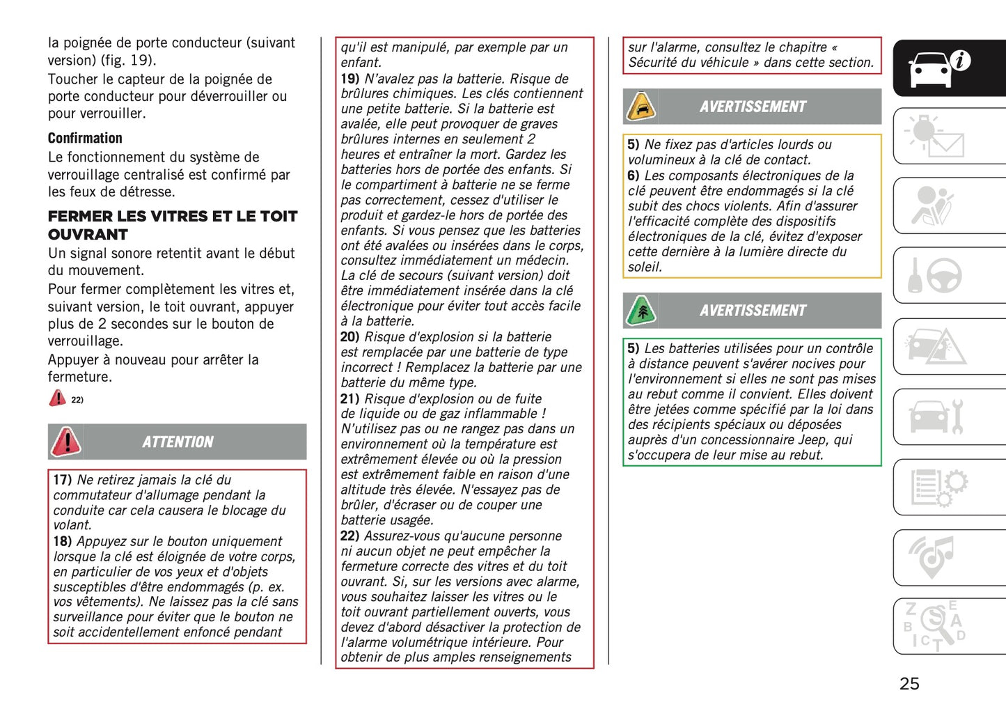 2025-2026 Jeep Avenger Owner's Manual | French