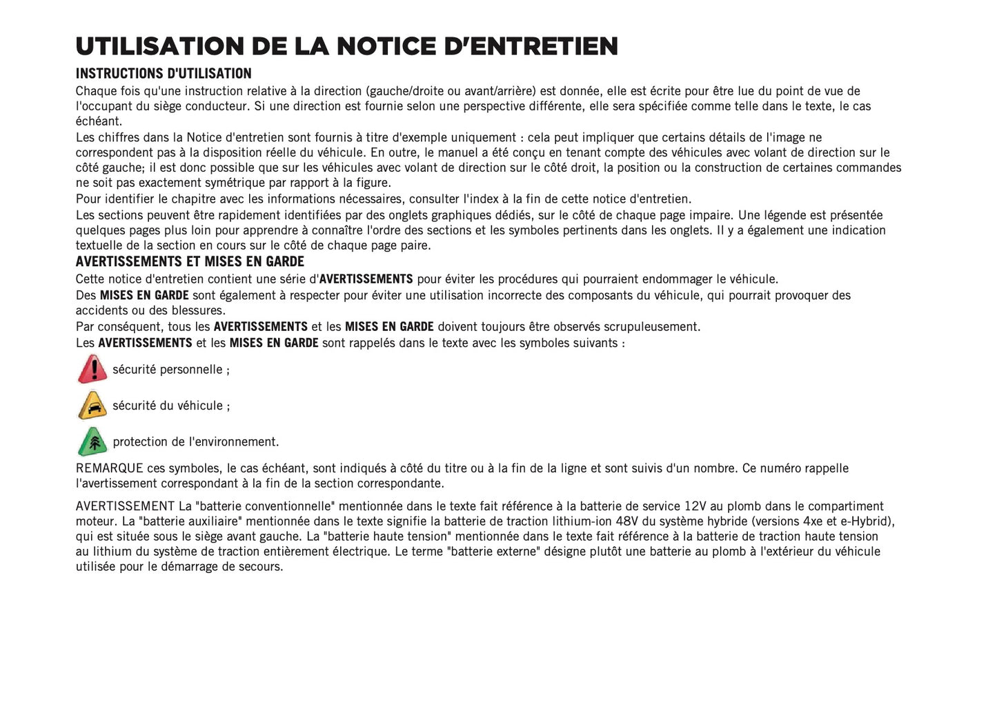 2025-2026 Jeep Avenger Owner's Manual | French