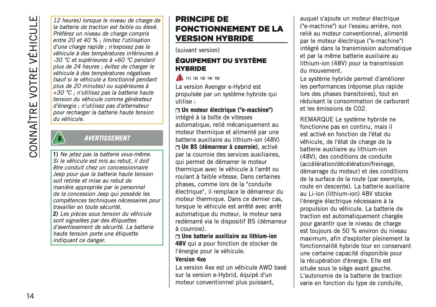 2026 Jeep Avenger Owner's Manual | French