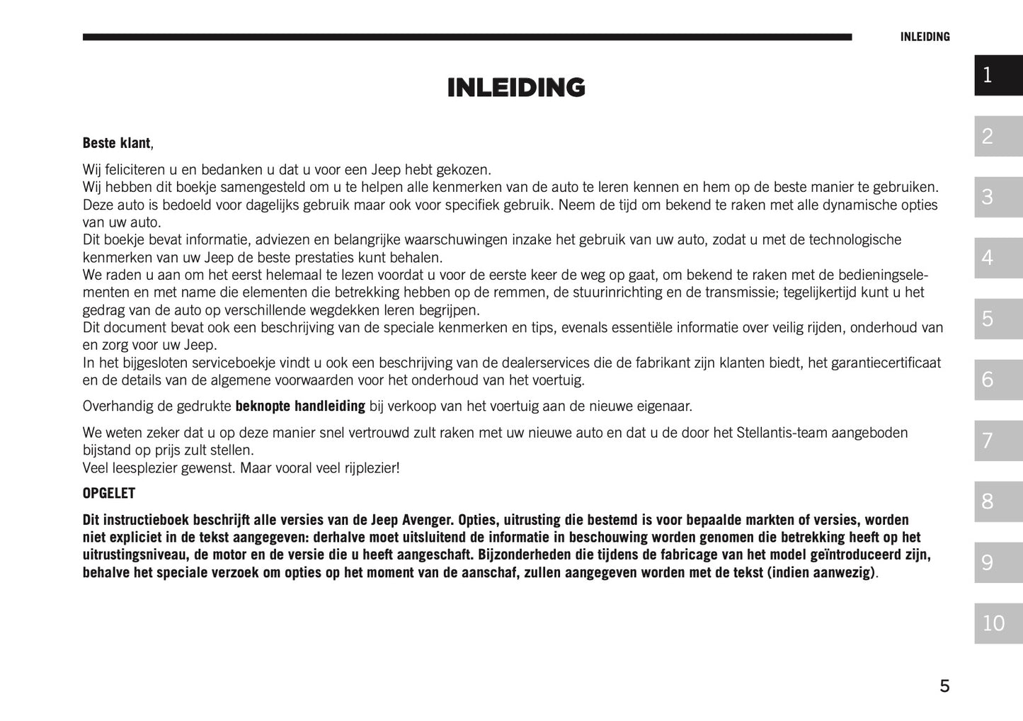 2026 Jeep Avenger Owner's Manual | Dutch
