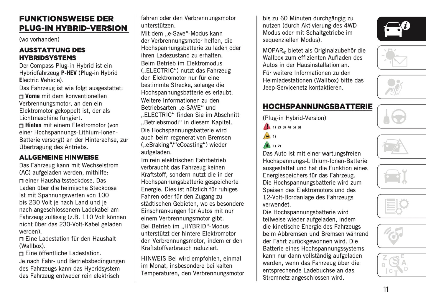 2024-2025 Jeep Compass Owner's Manual | German