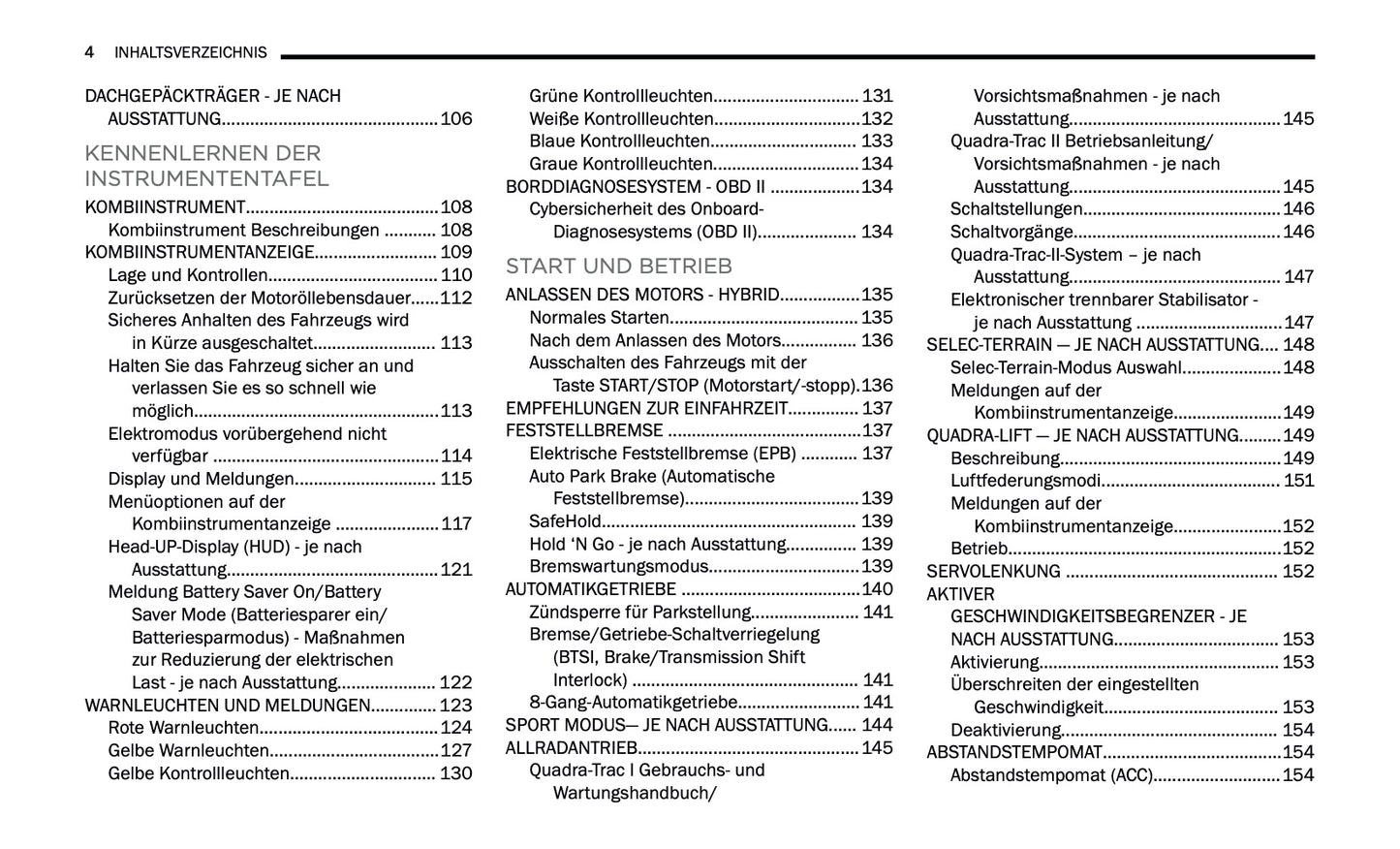 2024-2025 Jeep Grand Cherokee 4xe Bedienungsanleitung | Deutsch