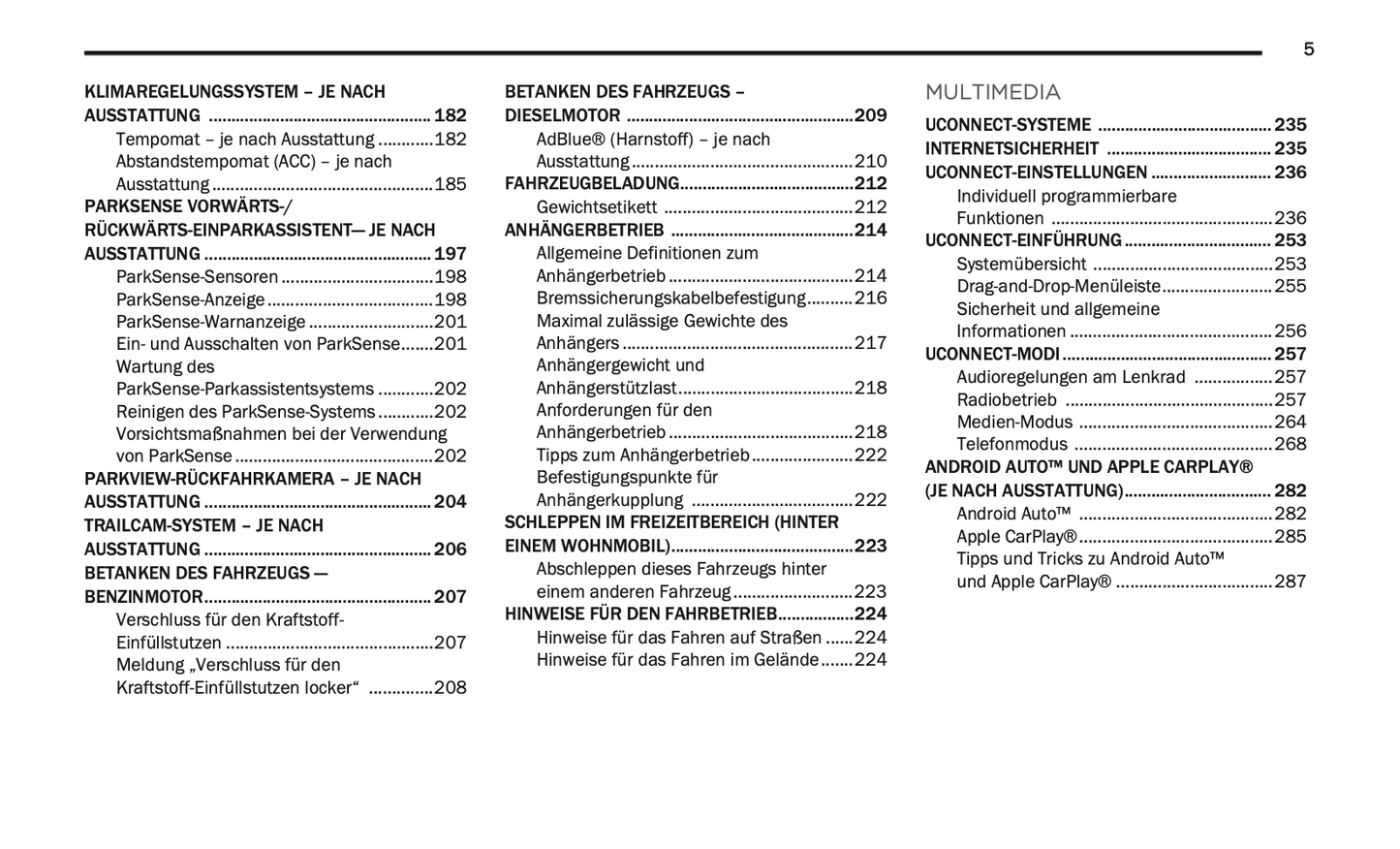 2020-2021 Jeep Wrangler Owner's Manual | German