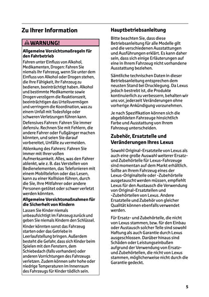 2025-2026 Lexus LBX Bedienungsanleitung | Deutsch