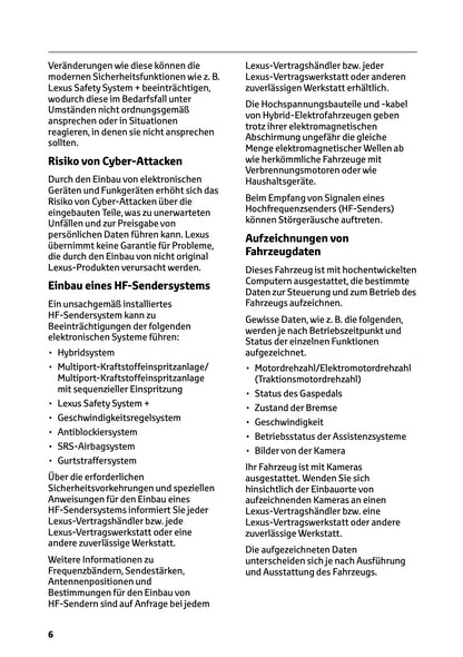 2025-2026 Lexus LBX Bedienungsanleitung | Deutsch