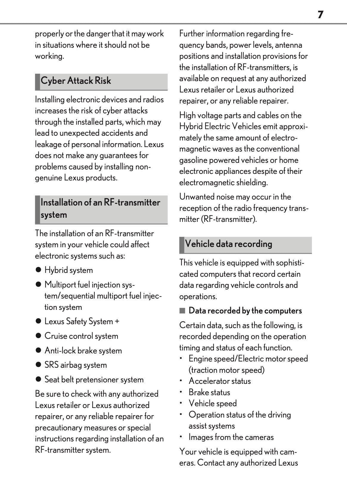 2025-2026 Lexus LBX Owner's Manual | English