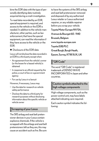 2025-2026 Lexus LBX Owner's Manual | English